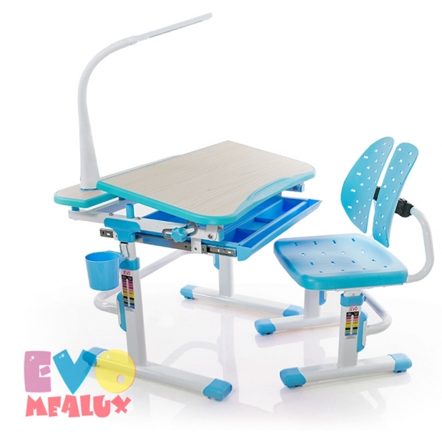 Детская парта и стульчик Mealux EVO-05 BL с лампой
